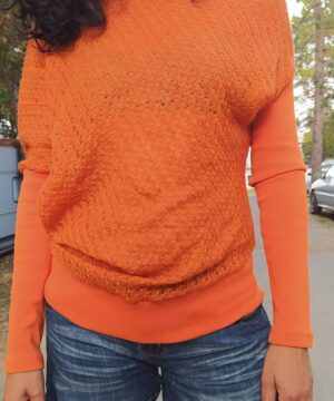 Warm, mohair sweater with polo collar